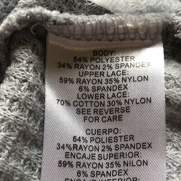 RXB Tunic Blouse Gray Small Lacy Long sleeved - Picture 3 of 11